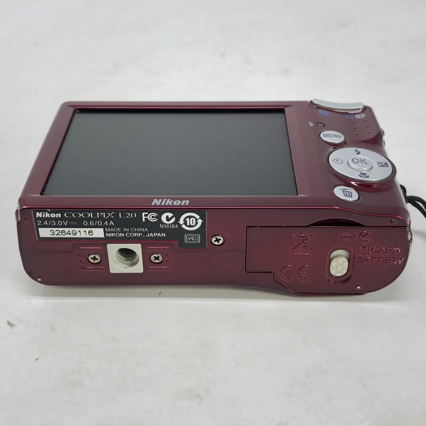 Nikon Coolpix L20 10.0 MP Red Compact Digital Camera 