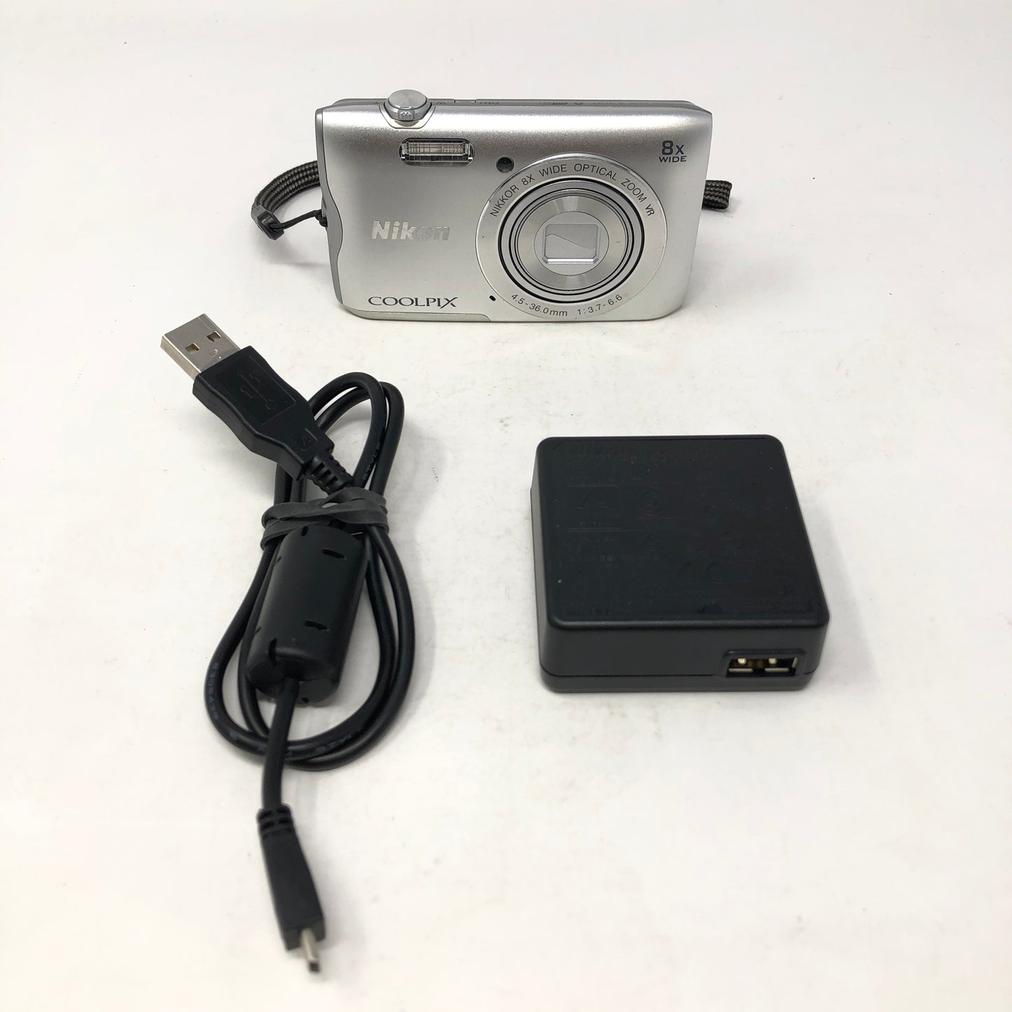 Nikon Coolpix A300 20.1MP Sliver Compact Digital Camera