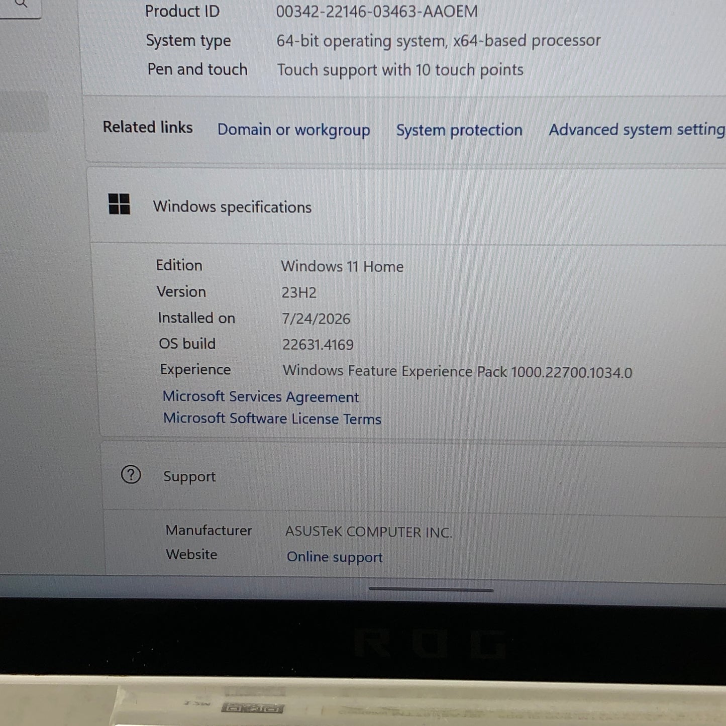 Asus ROG Ally 7" AMD Ryzen Z1 Extreme 16GB RAM 512GB White RC71L-ALLY.Z1X_512