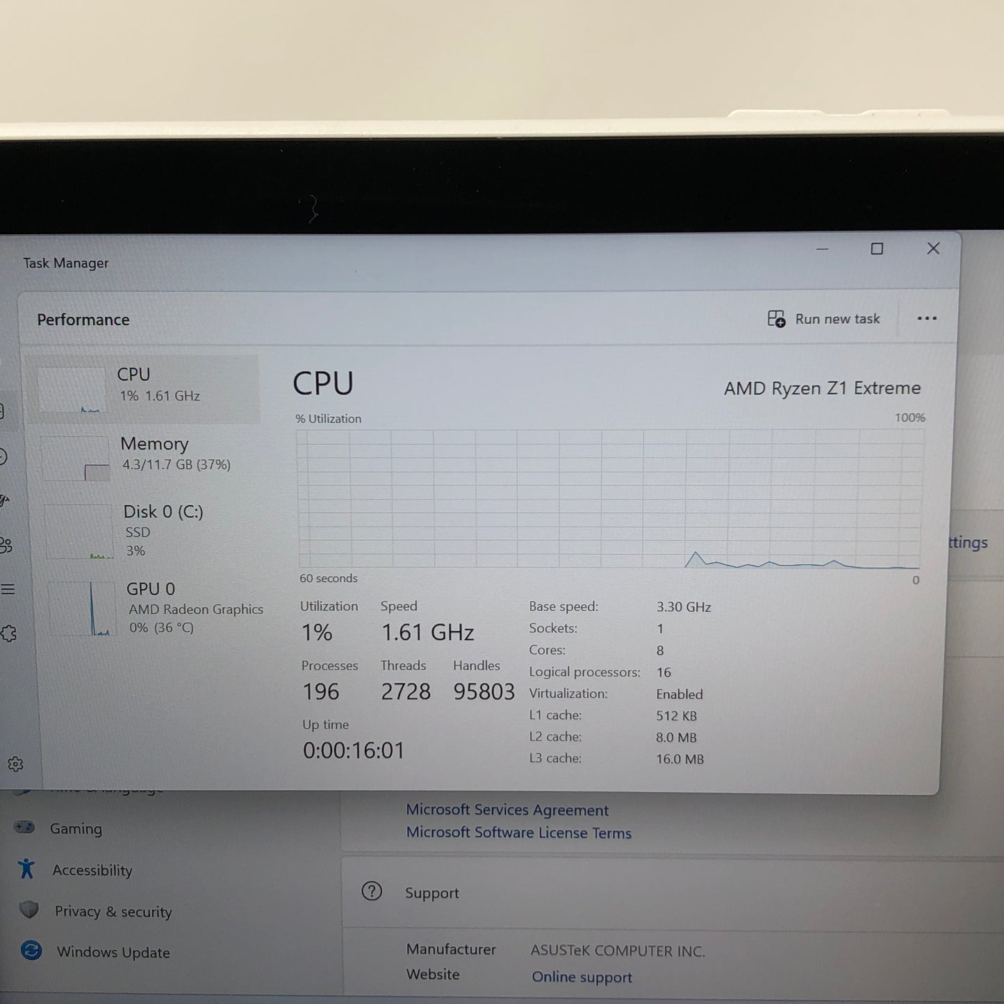 Asus ROG Ally 7" AMD Ryzen Z1 Extreme 16GB RAM 512GB White RC71L-ALLY.Z1X_512