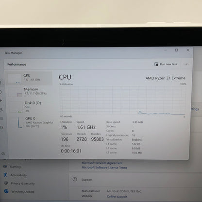 Asus ROG Ally 7" AMD Ryzen Z1 Extreme 16GB RAM 512GB White RC71L-ALLY.Z1X_512