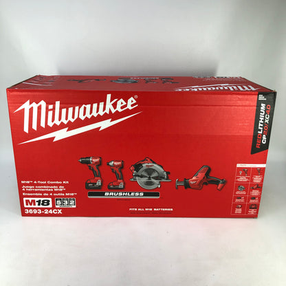 New Milwaukee 3693-24CX M18 18V Power Tool Combo Kit