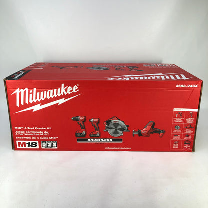 New Milwaukee 3693-24CX M18 18V Power Tool Combo Kit