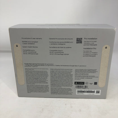New Google Nest Learning  Programmable Thermostat Sliver GA05560-US