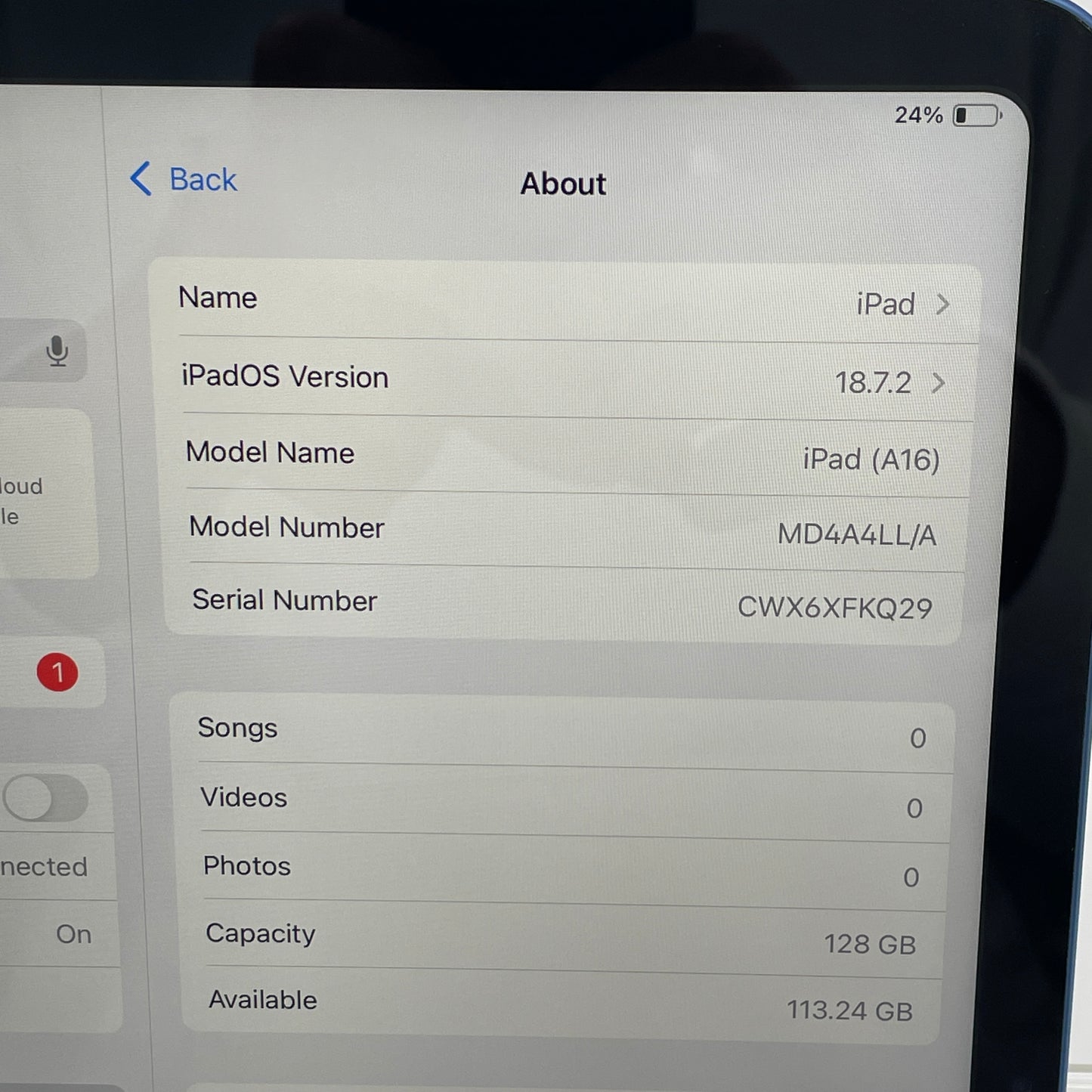 WiFi Only Apple iPad 11" (A16) 128GB Blue MD4A4LL/A