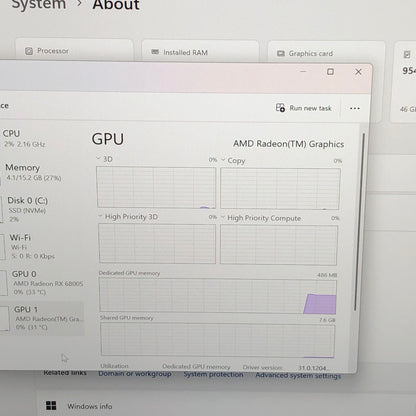 Lenovo Legion S7 7V95M4H 16" Ryzen 9 6900HX 3.3GHz 16GB RAM 1TB SSD AMD Radeon RX 6800S