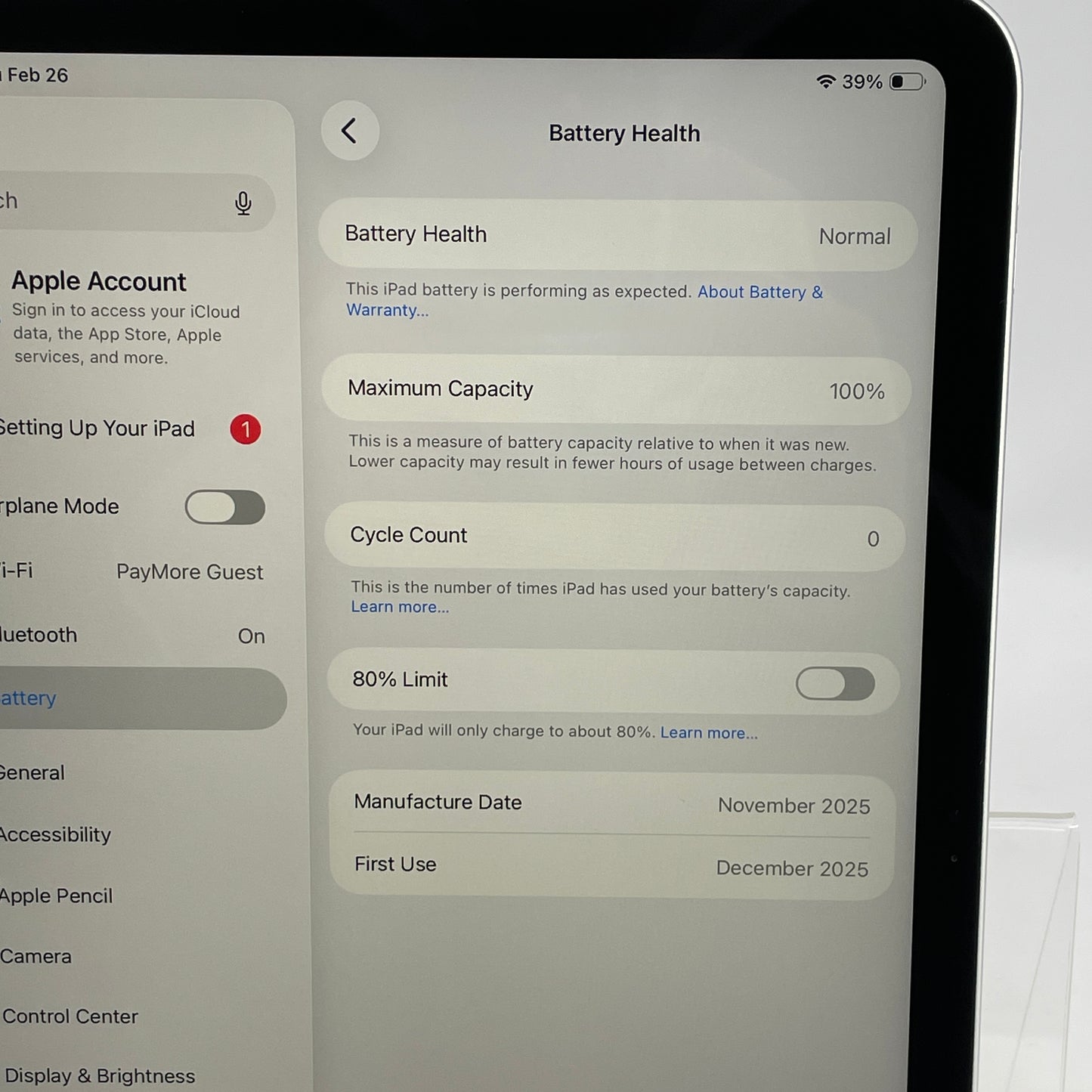 WiFi Only Apple iPad 11" (A16) 128GB Silver MD3Y4LL/A