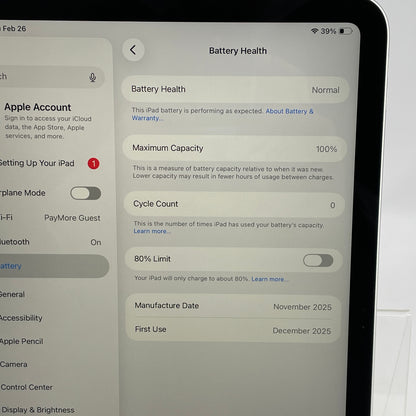 WiFi Only Apple iPad 11" (A16) 128GB Silver MD3Y4LL/A