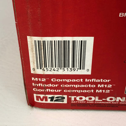 Milwaukee 2475-20 M12 12V Lithium-Ion Cordless Electric Portable Inflator