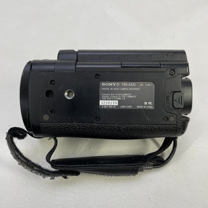 Sony FDR-AX33 Handycam 4K UHD Handheld Camcorder 10x Zoom Wi-Fi 3" Black