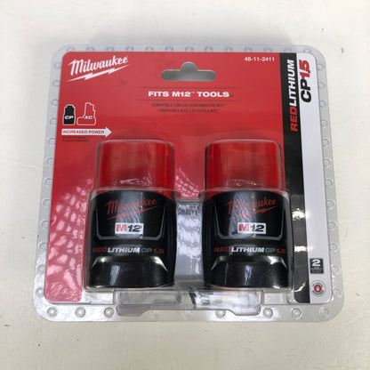 New Milwaukee 48-11-2411 M12 12V Lithium-Ion Compact Battery 2 Pack
