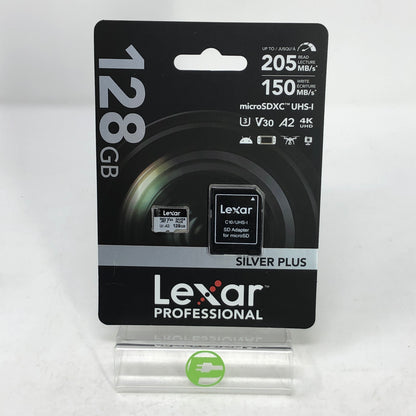 New Lexar Professional Silver Plus 128GB SDXC UHS-I SD Card 255MB/s V30 4K