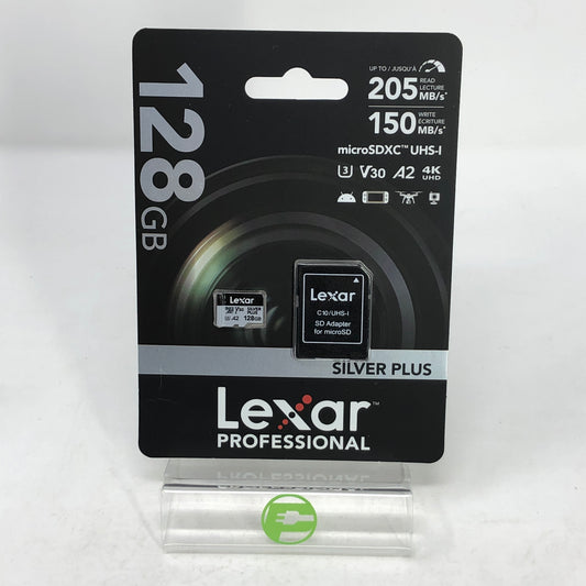 New Lexar Professional Silver Plus 128GB SDXC UHS-I SD Card 255MB/s V30 4K