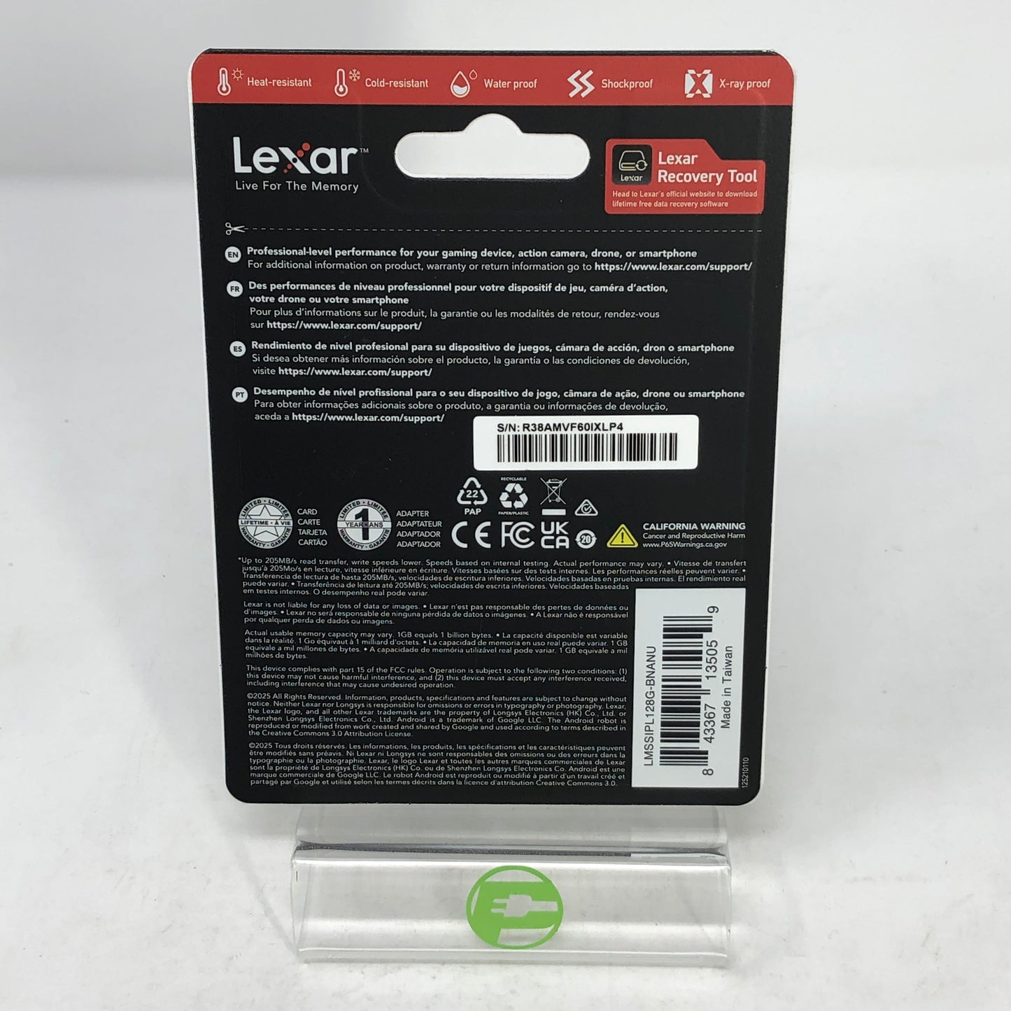 New Lexar Professional Silver Plus 128GB SDXC UHS-I SD Card 255MB/s V30 4K