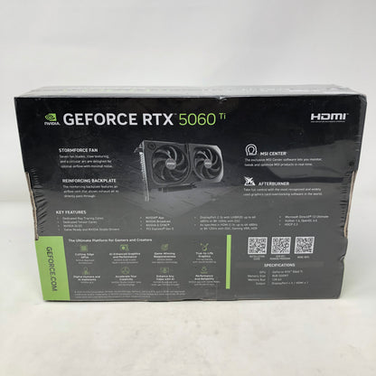New MSI GeForce RTX 5060 Ti SHADOW 2X OC 8GB GDDR7 Graphics Card
