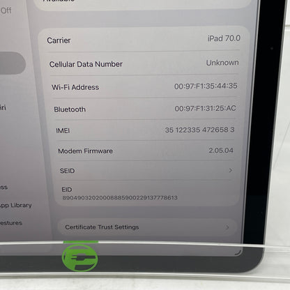 WiFi Only Apple iPad Air 11" M4 128GB Space Gray MH784LL/A
