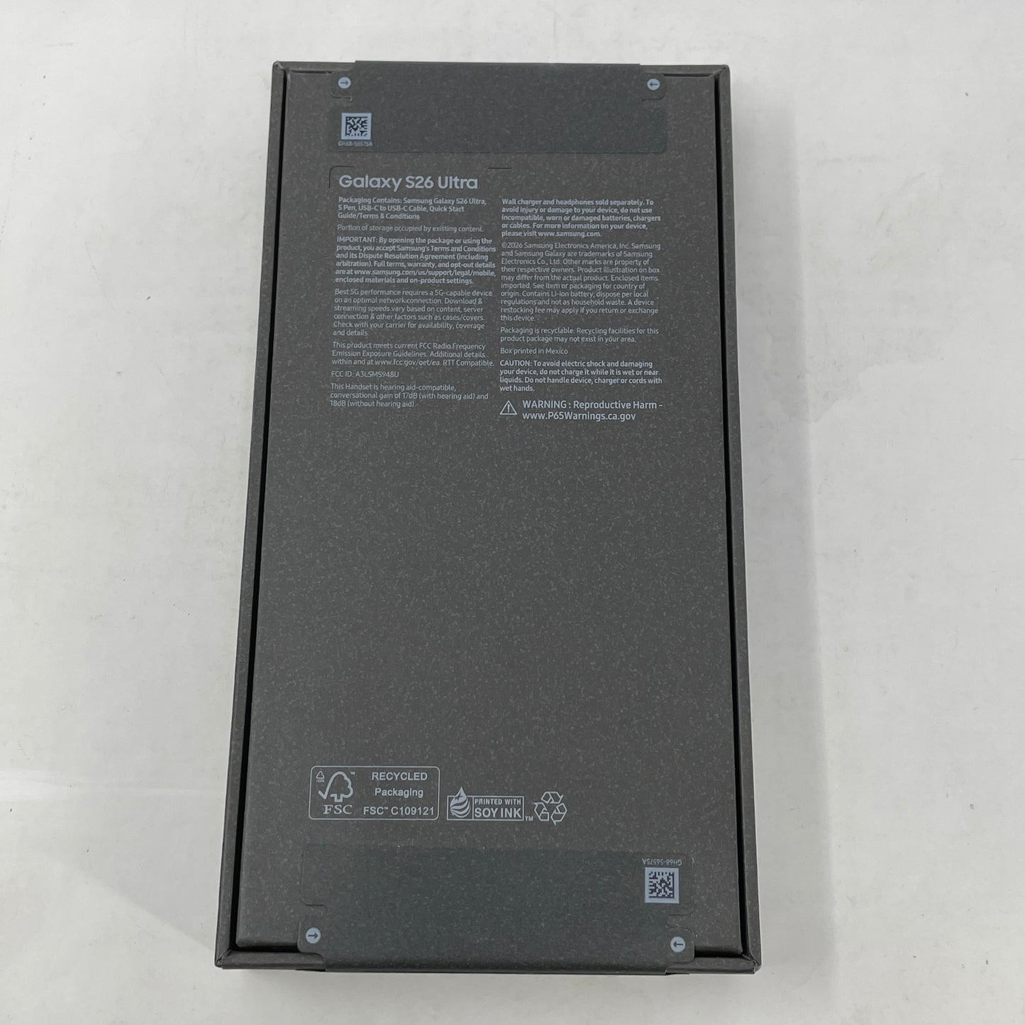 New GSM Unlocked Samsung Galaxy S26 Ultra 12GB RAM 512GB SM-S948U1 Black