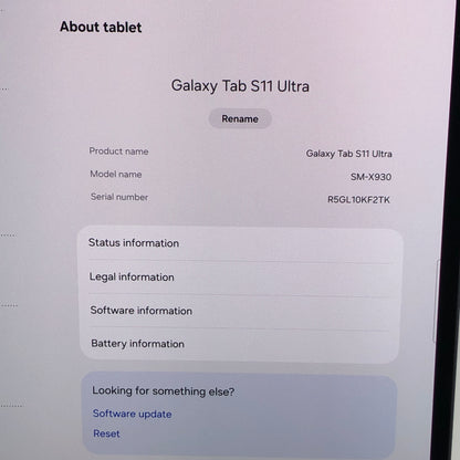 WiFi Only Samsung Galaxy Tab S11 Ultra 14.6" 256GB Silver SM-X930