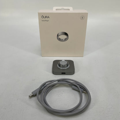 Oura Ring 4 Size 8 Activity Tracker Sliver JZ90-54217-08