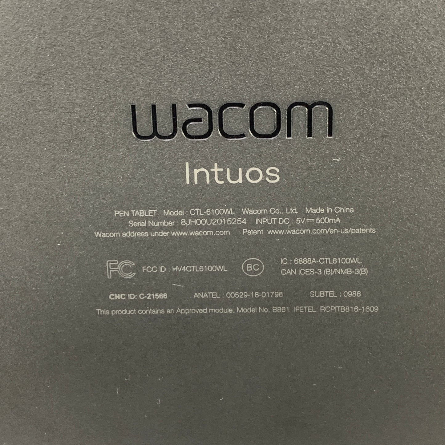 WiFi Only Wacom Intuos Black CTL-6100WLK0