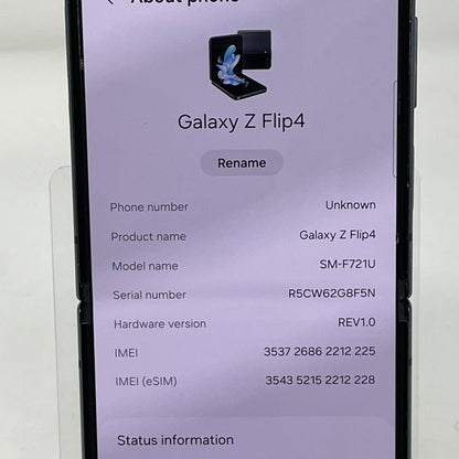 Verizon Samsung Galaxy Z Flip4 8GB RAM 256GB SM-F721U Black