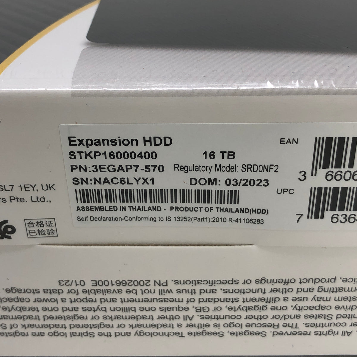 New Seagate 3.5" STKP16000400 16TB USB 3.0  HDD 3EGAP7-570