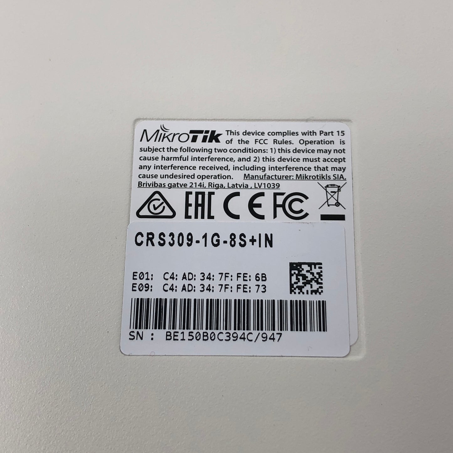 MikroTik Routerboard CRS309-1G-8S+IN Cloud Router Switch 8x 10G SFP+ Boxed Bundle