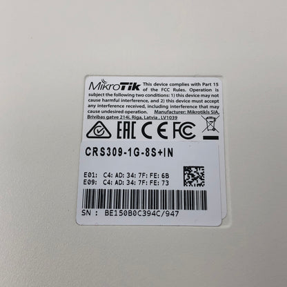 MikroTik Routerboard CRS309-1G-8S+IN Cloud Router Switch 8x 10G SFP+ Boxed Bundle
