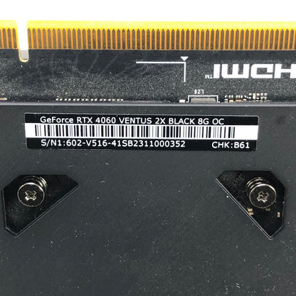 MSI GeForce RTX 4060 Ventus 2X Black OC 8GB GDDR6 Graphics Card