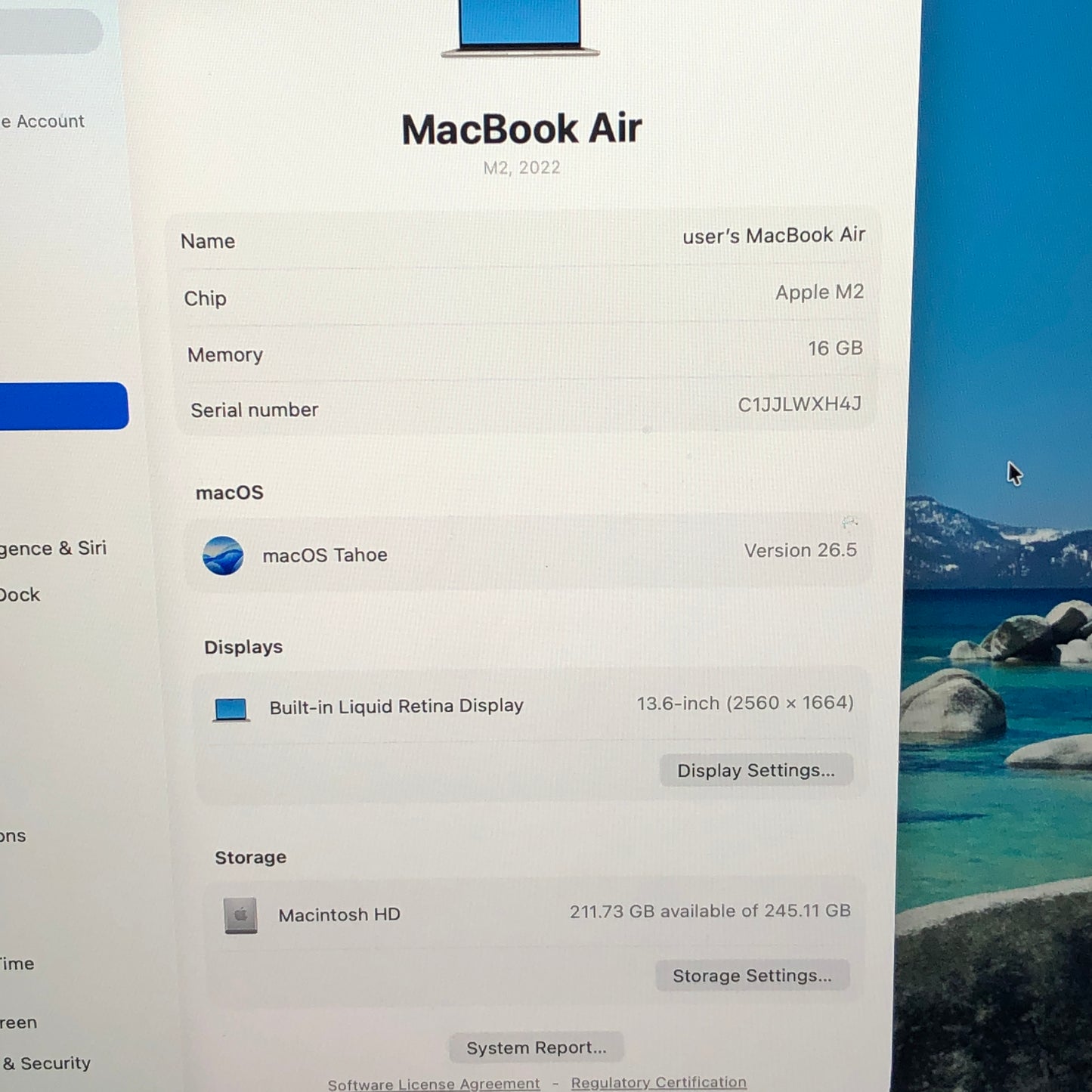 2022 Apple MacBook Air 13.6" M2 8C GPU 3.5GHz 16GB RAM 256GB SSD MC7W4LL/A