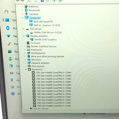 Dell Inspiron 3530 15.6" i5-1334U 1.3GHz 8GB RAM 512GB SSD