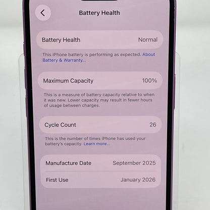 Factory Unlocked Apple iPhone 16 128GB Pink MYAR3LL/A