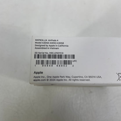 New Apple AirPods 4th Gen with Charging Case A3053 A3050 A3058 MXP63LL/A