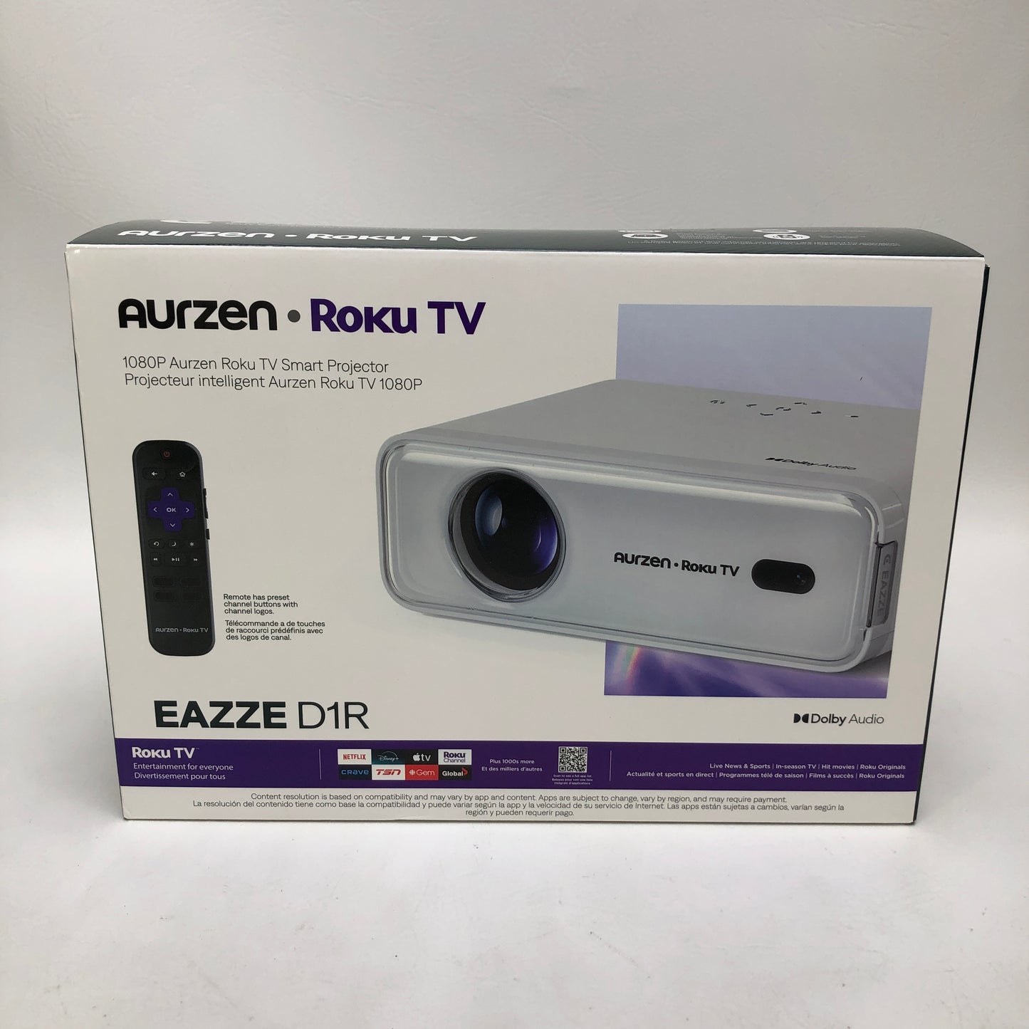 New Aurzen EAZZE D1R 1920 x 1080 330 ANSI Lumens  Smart Projector A01A11