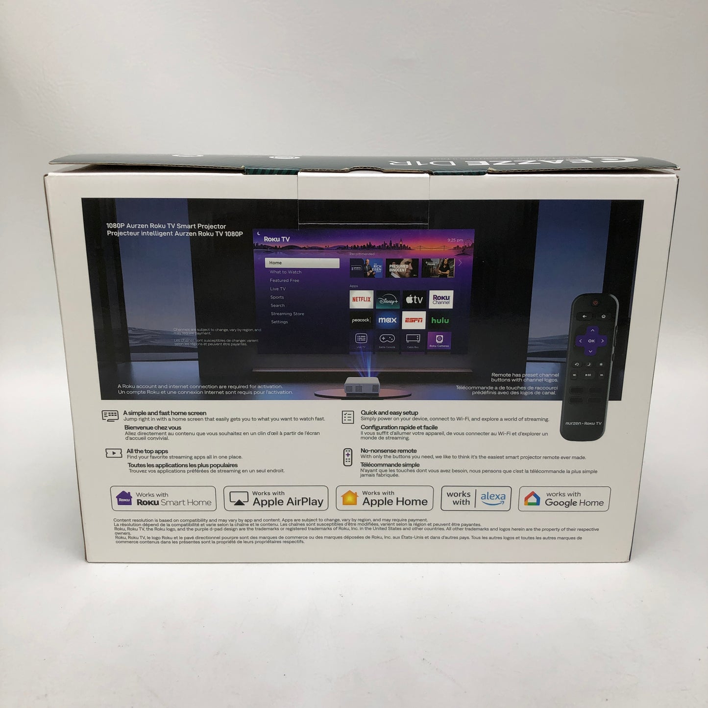 New Aurzen EAZZE D1R 1920 x 1080 330 ANSI Lumens  Smart Projector A01A11