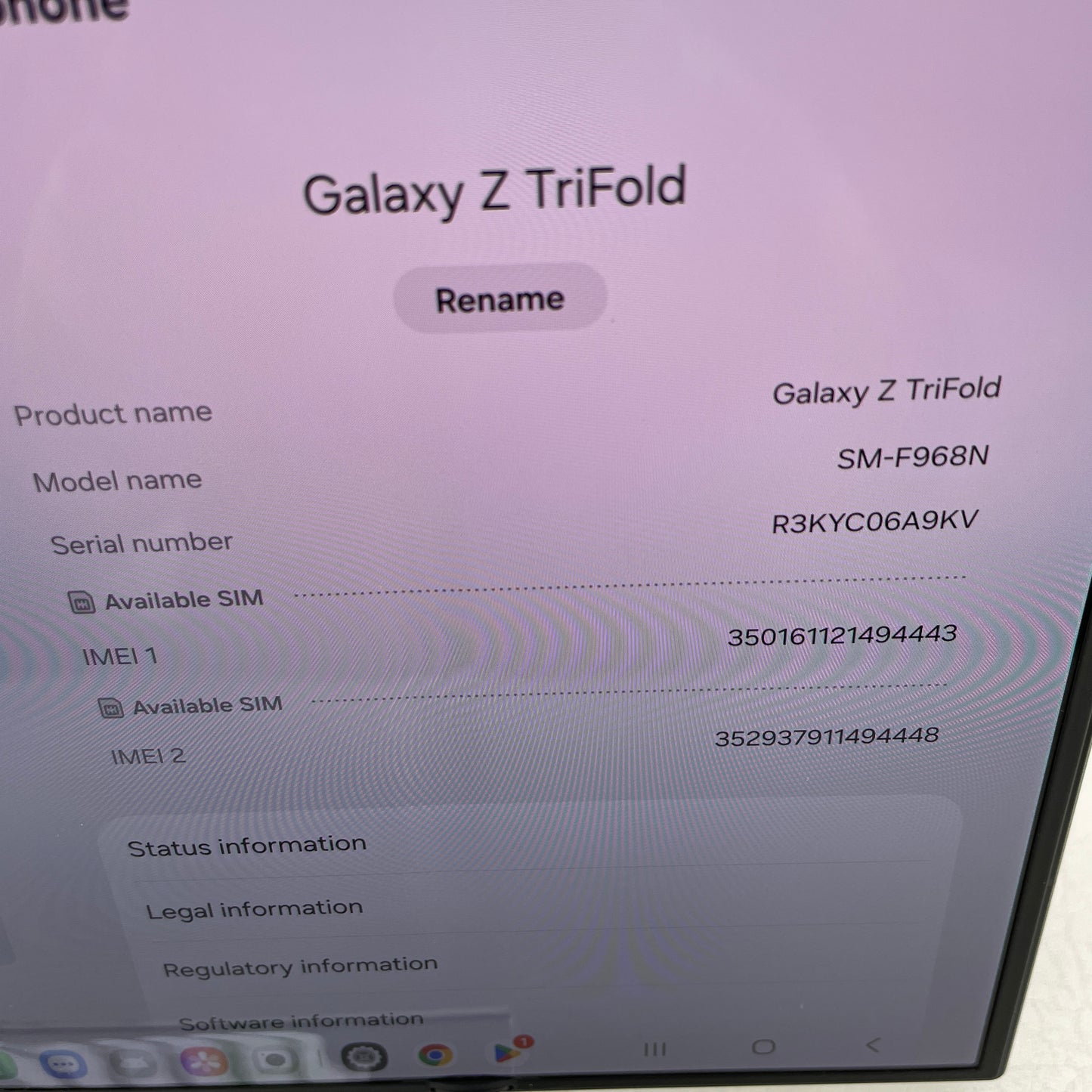 GSM Unlocked Samsung Galaxy Z Trifold 16GB RAM 512GB SM-F968N Graphite