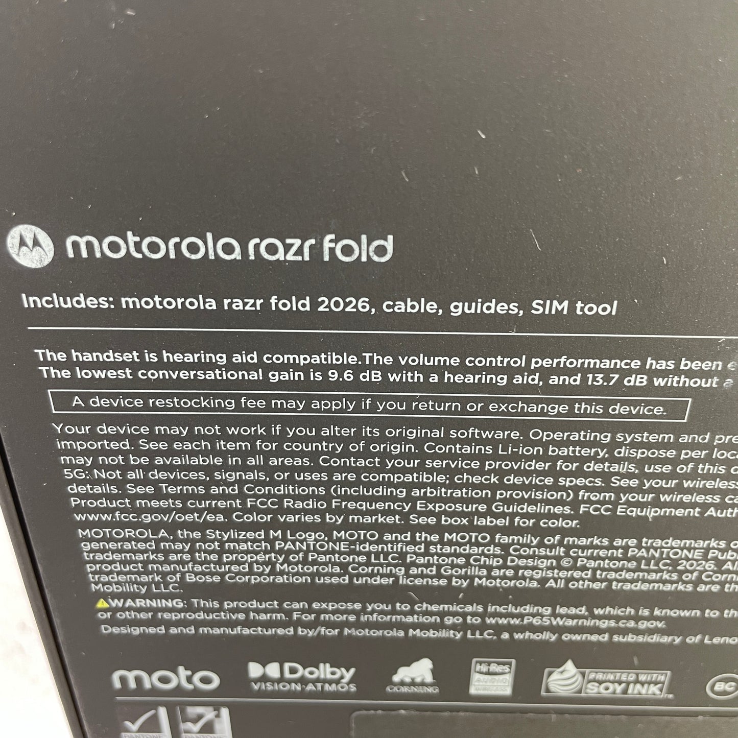New Factory Unlocked Motorola Razr Fold 2026 512GB 16 Pantone Lily White 
