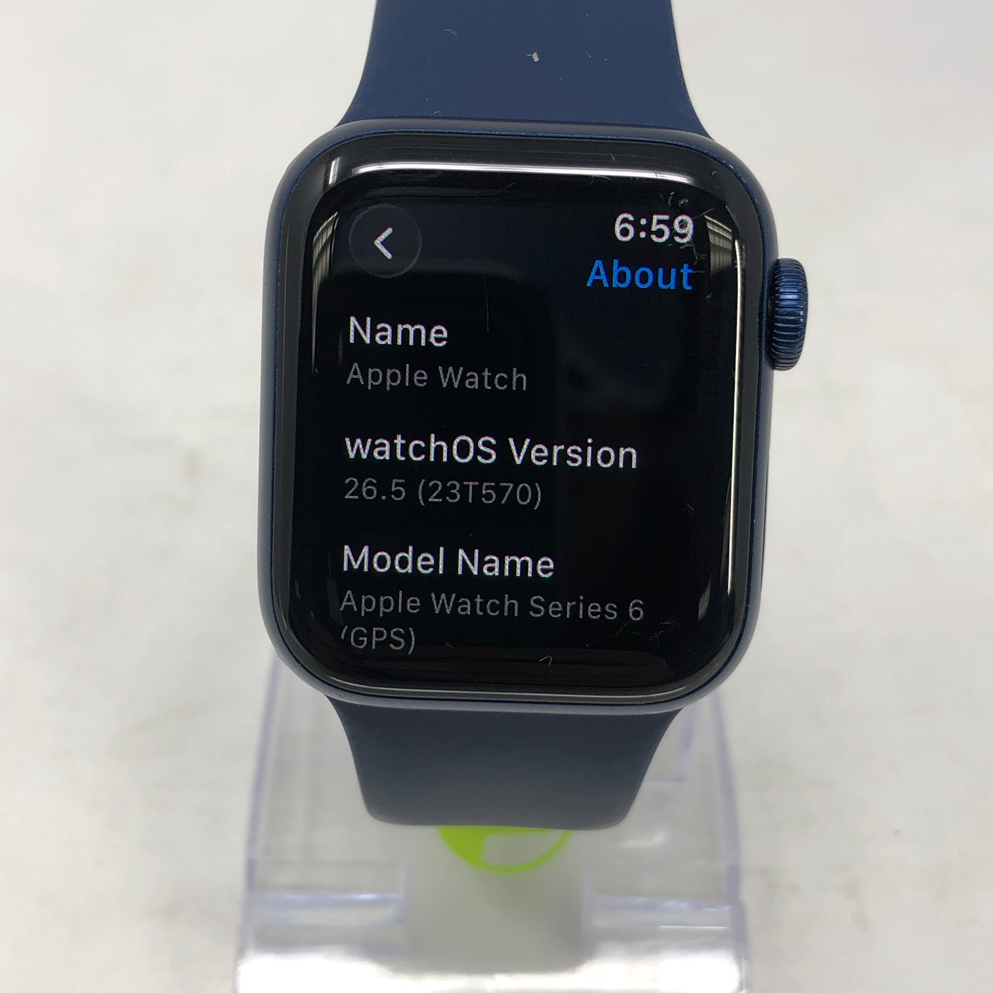 GPS Only Apple Watch Series 6 40MM Aluminum Dark Blue Sport Loop MG143LL/A