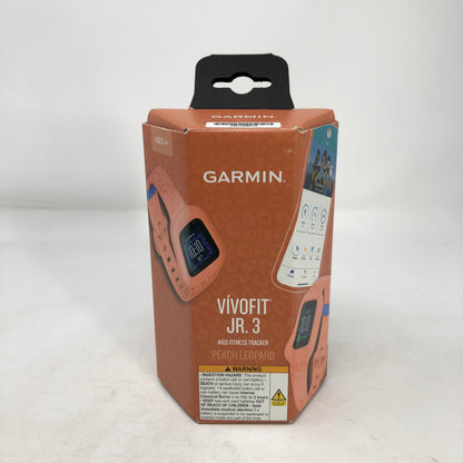 New Garmin Vivofit Jr. 3 Kids Fitness Tracker Peach Leopard