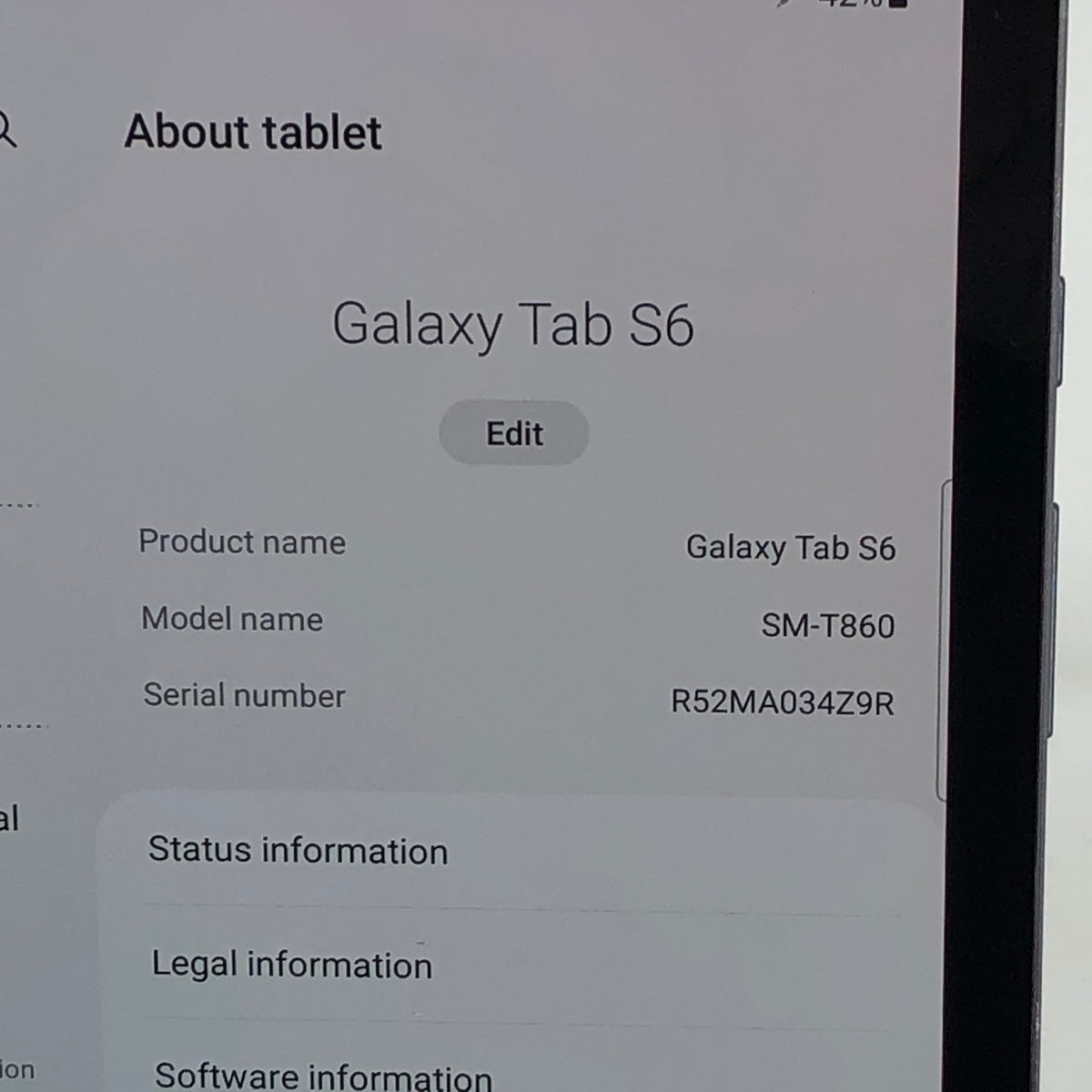 WiFi Only Samsung Galaxy Tab S6 10.5" 128GB Gray SM-T860