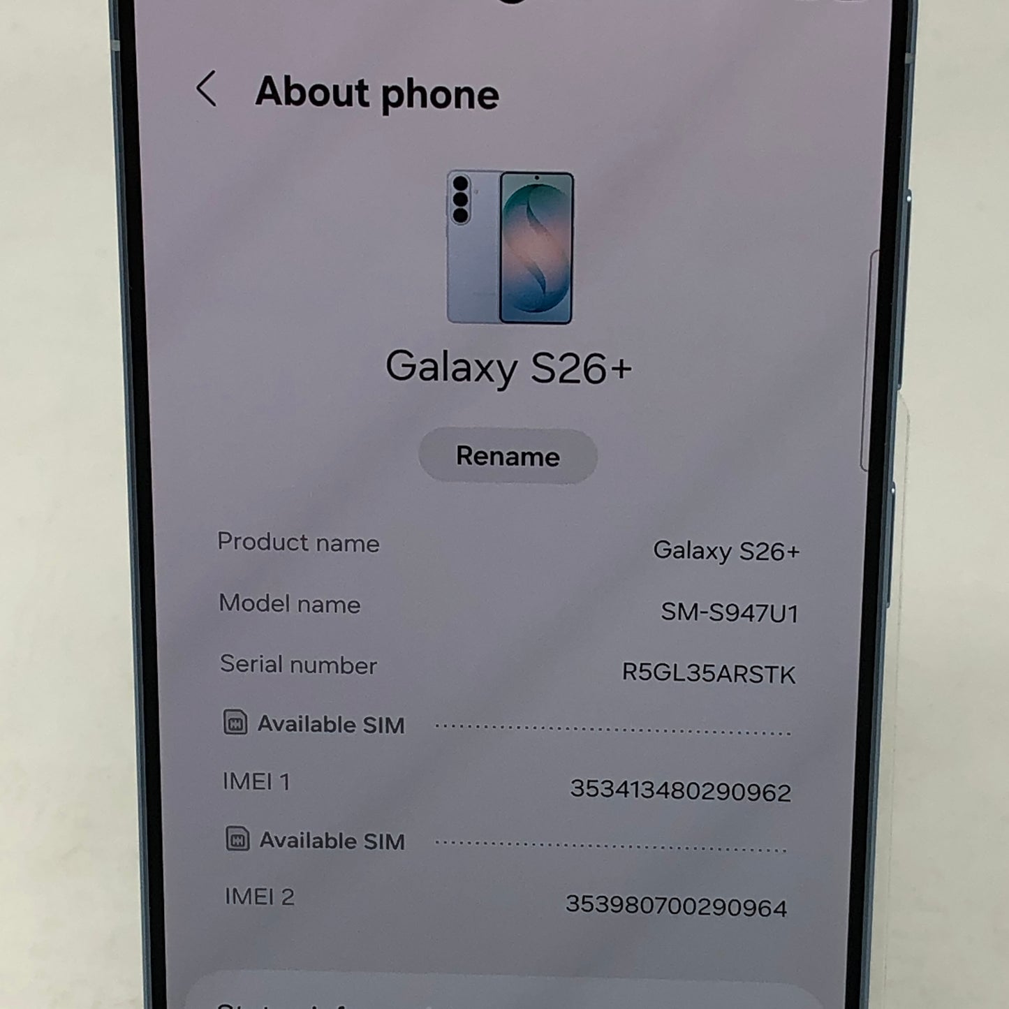 Factory Unlocked Samsung Galaxy S26 Plus 12GB RAM 512GB SM-S947U1 Blue