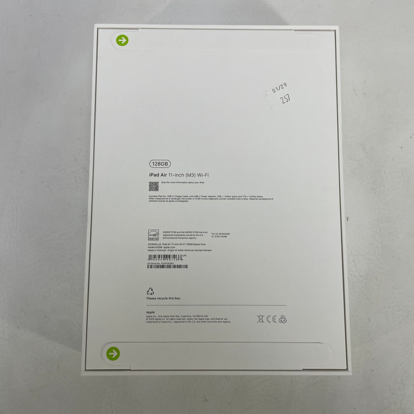 New WiFi Only Apple iPad Air 11" M3 128GB Space Gray MC9W4LL/A