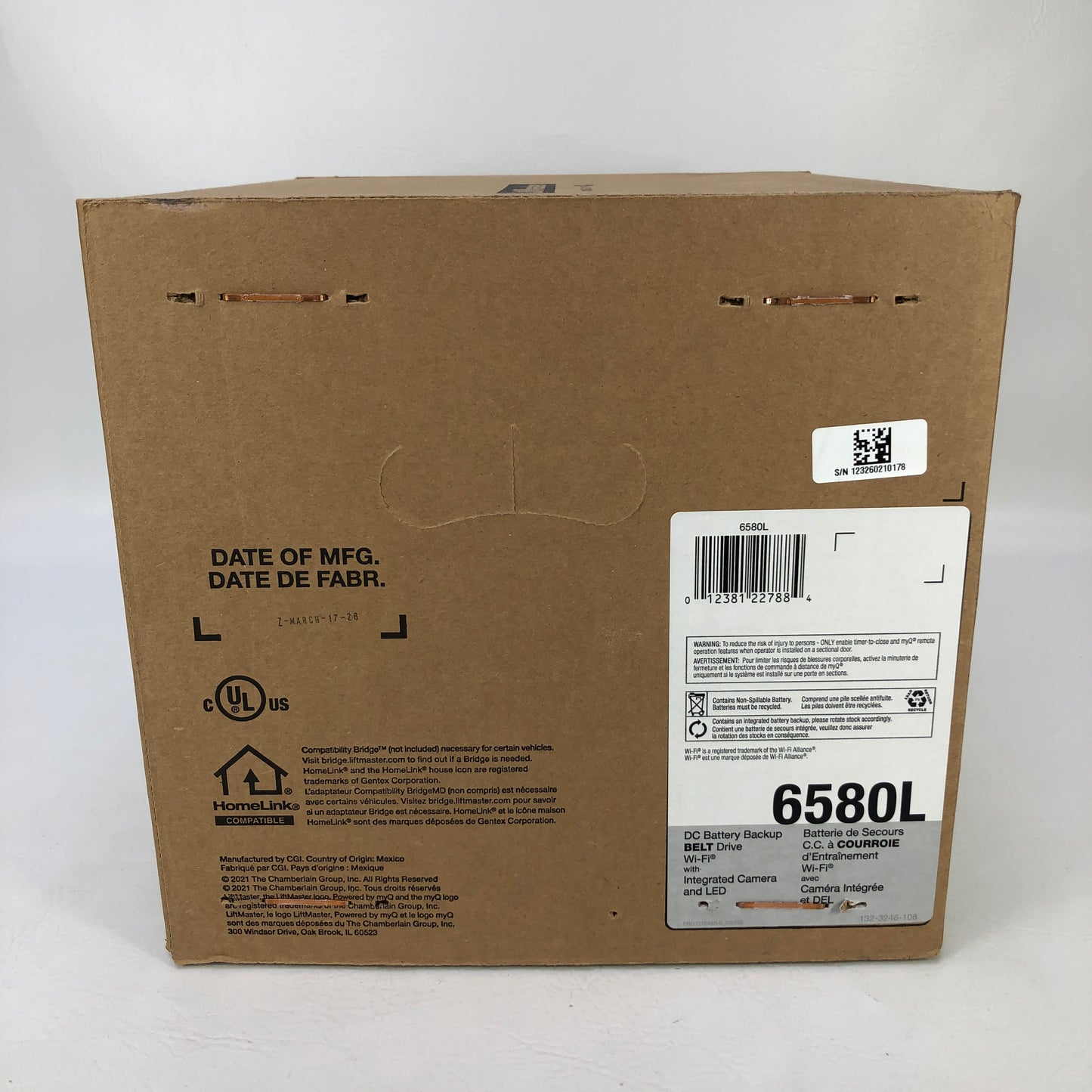 New LiftMaster 6580L DC Battery Backup Belt Drive Garage Door Opener w/Camera 