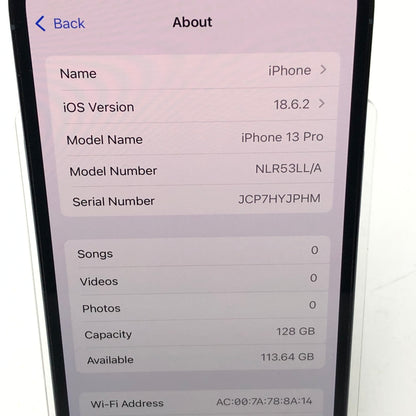 Factory Unlocked Apple iPhone 13 Pro 128GB Sierra Blue NLR53LL/A