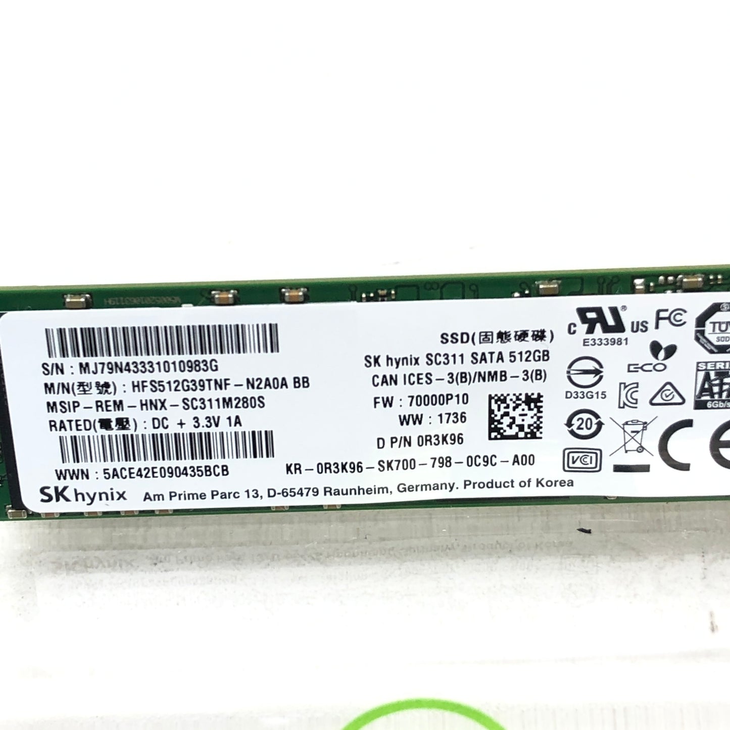 SK Hynix M.2 2280 SC331 512GB SATA III (6Gb/s) SSD HFS512G39TNF-N2A0A