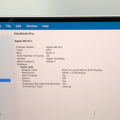 2026 Apple MacBook Pro 16" M5 Pro 20C GPU 4.6GHz 48GB RAM 1TB SSD MGE64LL/A