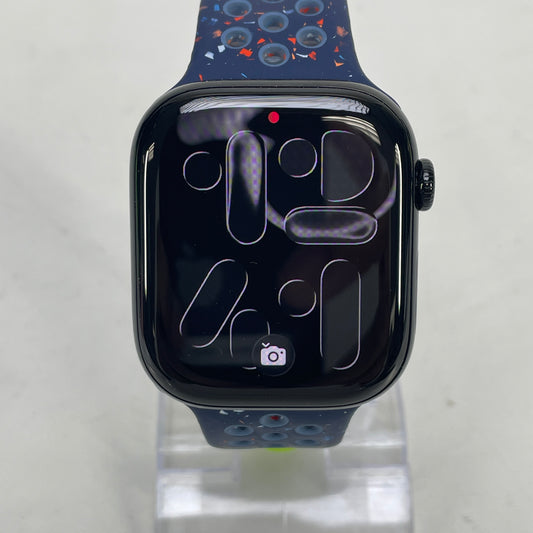 GPS Only Apple Watch Series 11 46MM Jet Black Aluminum Nike Sport Blue Ribbon 