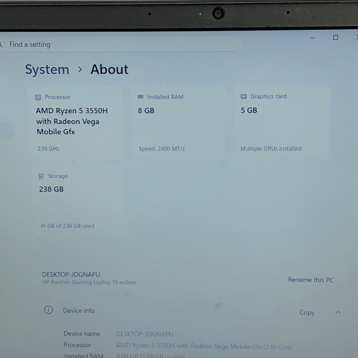 HP Envy x360 15-EC0XXX 15.6" i7-8550U 2.1GHz 16GB RAM 1TB SSD