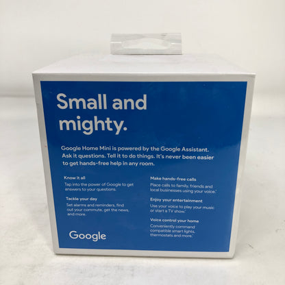 New Google Home Mini Smart Speaker Chalk GA00210-US