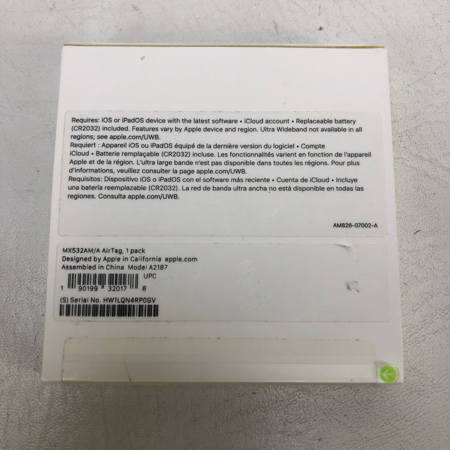New Apple AirTag (1st Gen) White MX532AM/A